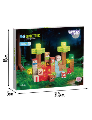 WOOPIE magnetiniai kaladėlės „Miškas“, 75 vnt.