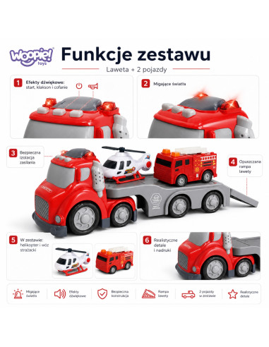 WOOPIE Red Fire Department City Truck Sound and Light Effects