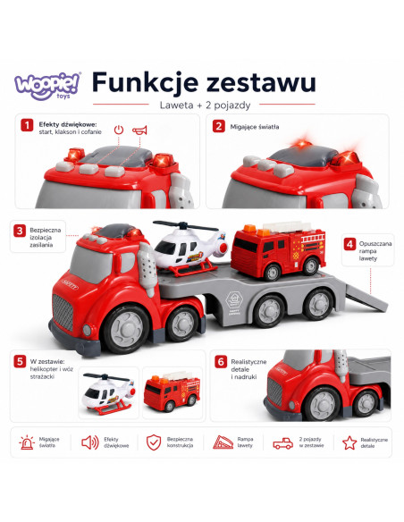 WOOPIE Red Fire Department City Truck Sound and Light Effects