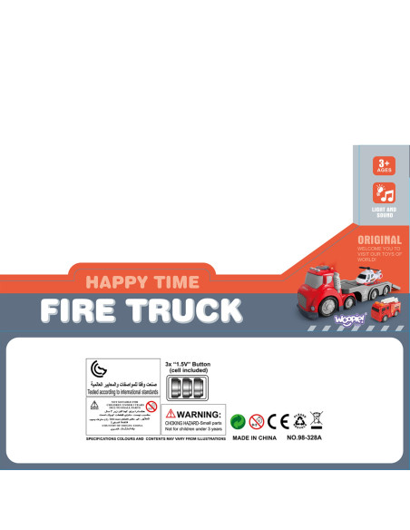 WOOPIE Red Fire Department City Truck Sound and Light Effects