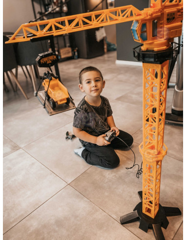 WOOPIE Nuotolinio valdymo kranas 103 cm Nuotolinio valdymo sunkvežimis-ekskavatorius + 4 priedai.