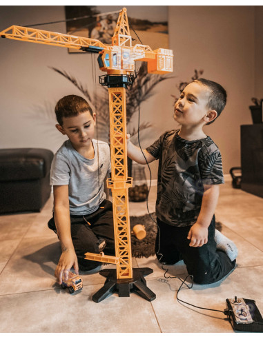 WOOPIE Nuotolinio valdymo kranas 103 cm Nuotolinio valdymo sunkvežimis-ekskavatorius + 4 priedai.