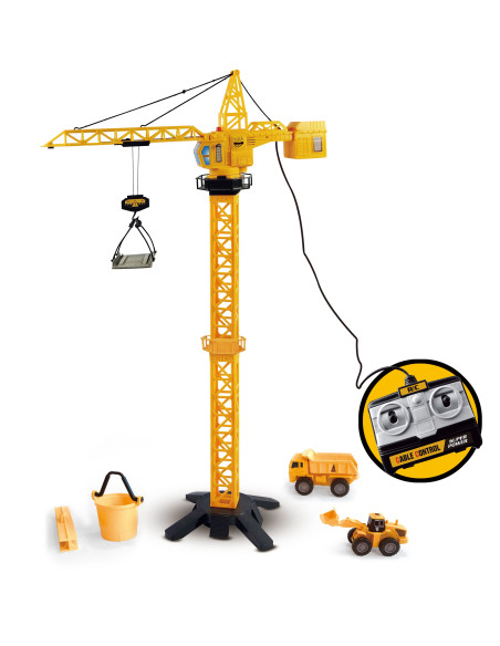 WOOPIE Nuotolinio valdymo kranas 103 cm Nuotolinio valdymo sunkvežimis-ekskavatorius + 4 priedai.