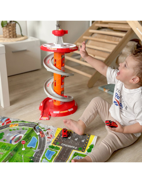 WOOPIE spiralinių takelių garažas automobiliams, 3 vnt.