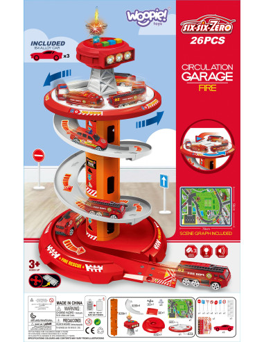 WOOPIE spiralinių takelių garažas automobiliams, 3 vnt.