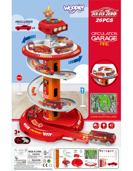 WOOPIE Spiral Track Car Garage 3 pcs.