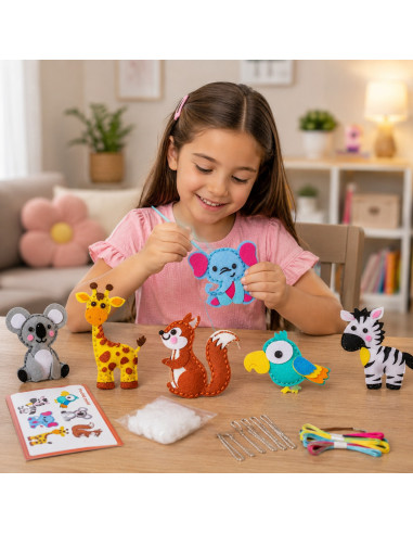 SEWING KIT FOR KIDS DIY FELT Keychains Animals