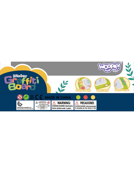 WOOPIE magnetinė spalvota žymeklio lenta + 2 dinozaurų antspaudai