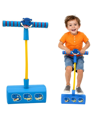 WOOPIE Foam Pogo Jumper for Kids Blue Dinosaur