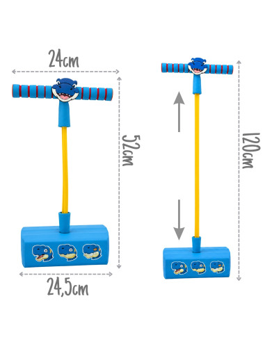 WOOPIE Foam Pogo Jumper for Kids Blue Dinosaur