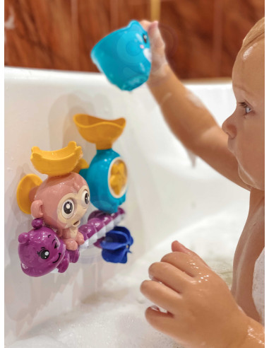 WOOPIE BABY Monkey Bath Water Toy + Cup
