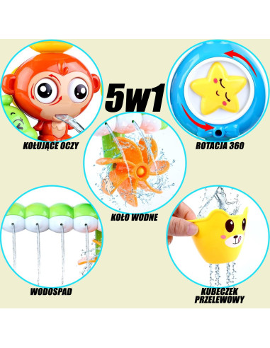 WOOPIE BABY Monkey Bath Water Toy + Cup