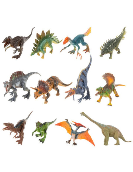 WOOPIE Large Set of Dinosaurs XXL Figures + Mat "Prehistoric World"