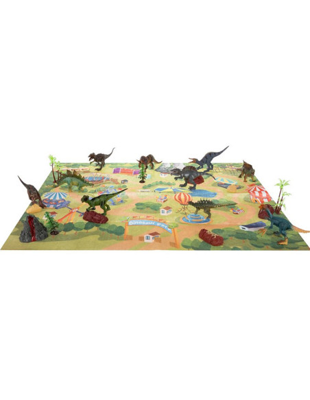 WOOPIE Large Set of Dinosaurs XXL Figures + Mat "Prehistoric World"