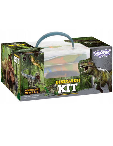 WOOPIE Large Set of Dinosaurs XXL Figures + Mat "Prehistoric World"