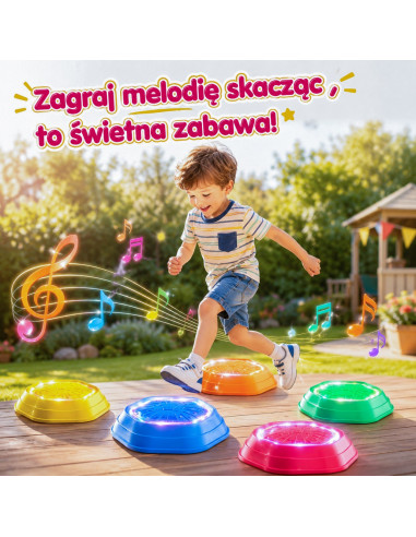 WOOPIE Interactive Balance Stones with Sound and Light 5 pcs.