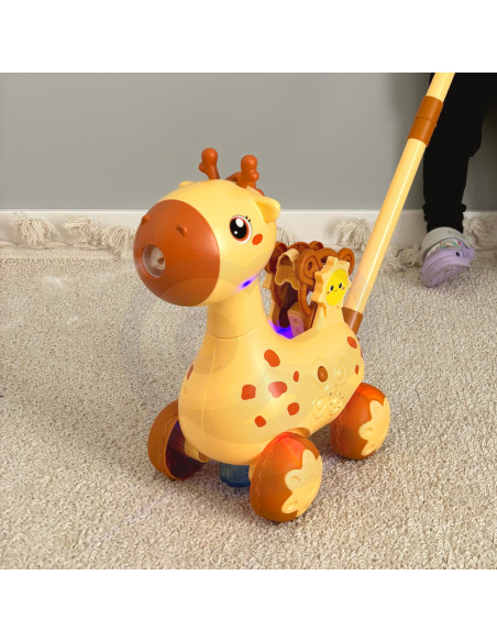 WOOPIE Giraffe Pusher 2-in-1 Bubble Machine for Kids