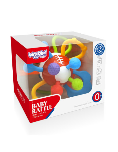 WOOPIE BABY Rattle Teether Sensory Ball for Babies Educational 0+ Soft