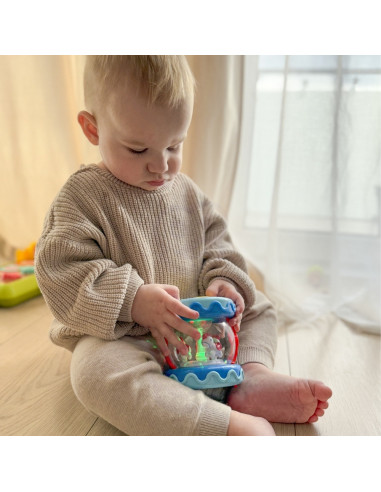 WOOPIE BABY būgnų muzikinės dėžutės projektorius 3 viename muzikinis žaislas kūdikiams + volelis mokymuisi ropoti
