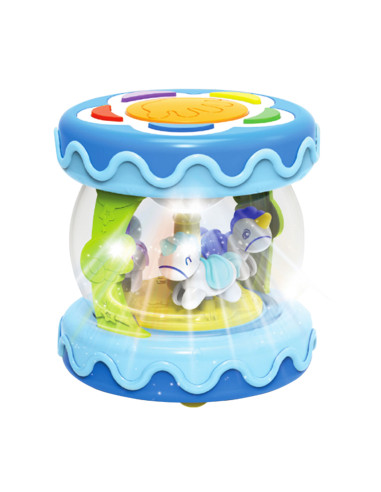 WOOPIE BABY Drum Music Box Projector 3-in-1 Musical Toy for Babies + Roller for Learning to Crawl