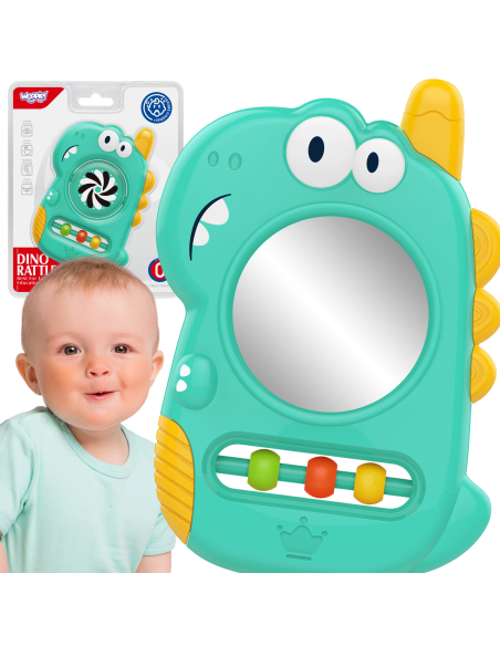 WOOPIE BABY sensorinis žaislas-kramtukas-veidrodėlis Dino