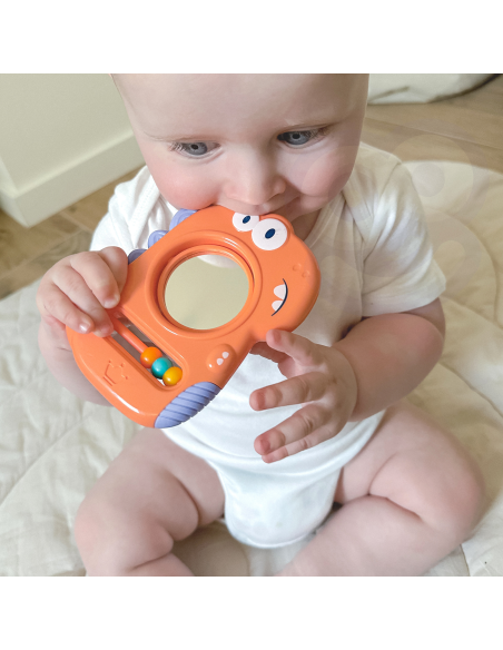 WOOPIE BABY sensorinis žaislas-kramtukas-veidrodėlis Dino