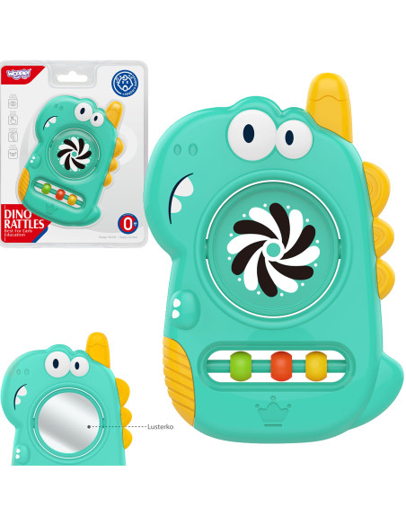WOOPIE BABY sensorinis žaislas-kramtukas-veidrodėlis Dino