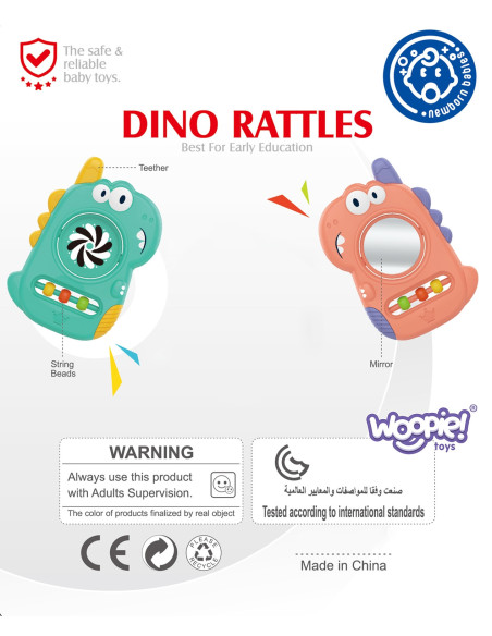 WOOPIE BABY Sensory Toy Teether Mirror Dino