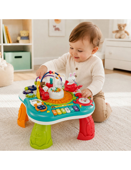 WOOPIE BABY 2-in-1 interaktyvus edukacinis stalo pianino garsai