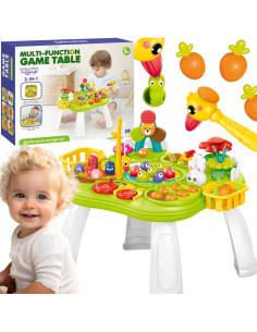 WOOPIE Interactive Educational Table 2 in 1 Game Fishing Hammer Sorter Sound Light