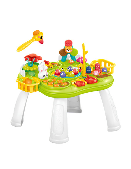 WOOPIE Interactive Educational Table 2 in 1 Game Fishing Hammer Sorter Sound Light