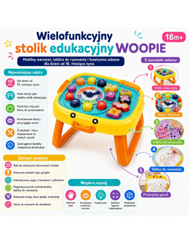 WOOPIE Interactive Educational Table Workshop and 3-in-1 Board