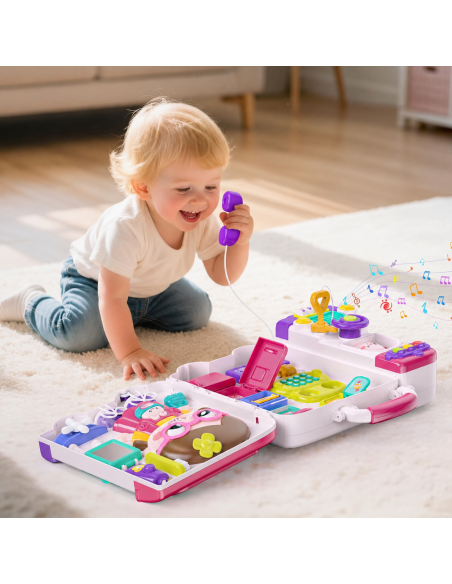 WOOPIE Interactive Manipulative Board Busy Car Suitcase 3in1 Sound Light