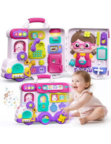 WOOPIE Interactive Manipulative Board Busy Car Suitcase 3in1 Sound Light