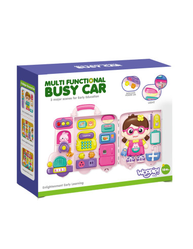 WOOPIE Interactive Manipulative Board Busy Car Suitcase 3in1 Sound Light