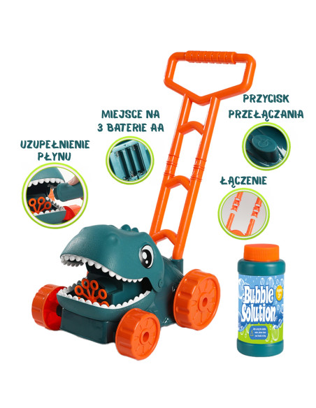 WOOPIE Dino Bubble Garden Mower Dinosaur + Liquid