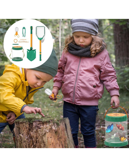WOOPIE „Discovery“ gamtos tyrinėtojų rinkinys, vabzdžių tinklelis, drugelis, žuvytės indas