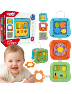 WOOPIE BABY Sensorinis kubas Manipuliacinis 6 viename Interaktyvus lavinamasis žaislas