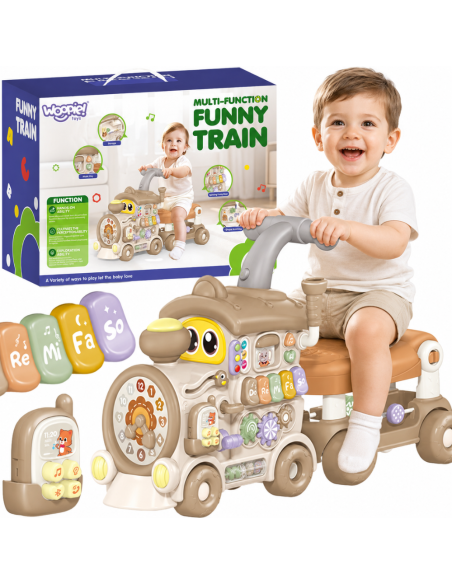 WOOPIE Interactive Train Ride-on Pusher 3-in-1 Educational Playing Light