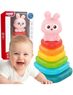 WOOPIE BABY Sensory Pyramid Bunny Sorter Tower 6m+