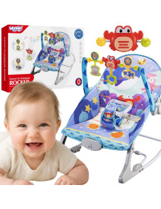 WOOPI BABY 2-в-1 Качалка и прыгунки в виде краба: интерактивные вибрации и мелодии