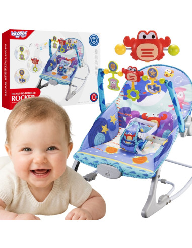 WOOPIE BABY 2-in-1 Rocker and Bouncer Crab Interactive Vibrations Melodies
