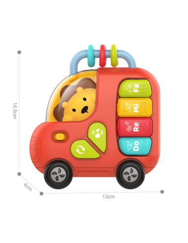 WOOPIE BABY Interactive Piano Bus Lion Musical Organ Sounds Lights 18m