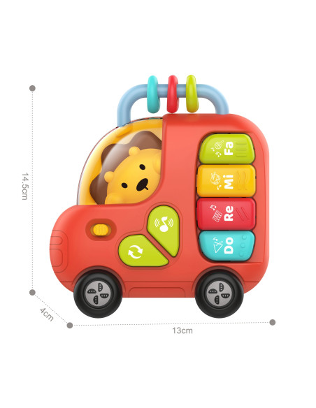 WOOPIE BABY interaktyvus pianinas-autobusas-liūtas muzikiniai vargonų garsai ir šviesos, 18 m