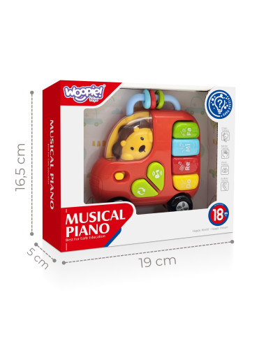 WOOPIE BABY Interactive Piano Bus Lion Musical Organ Sounds Lights 18m