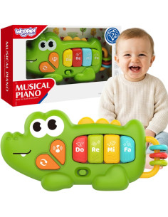 WOOPIE BABY Interactive Piano Crocodile Organ Musical Sounds Light 18m+