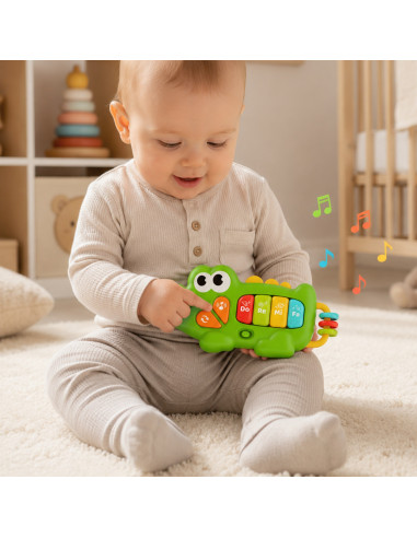 WOOPIE BABY interaktyvus pianinas, krokodilo vargonai, muzikiniai garsai, švieselės, 18 mėn.+