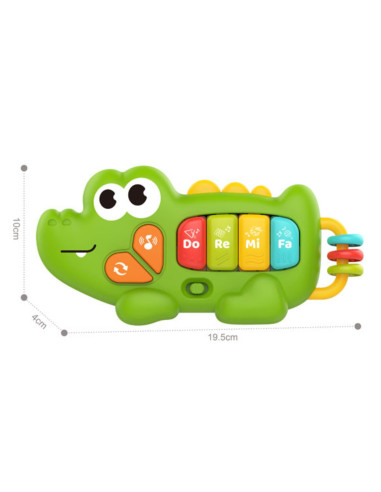 WOOPIE BABY interaktyvus pianinas, krokodilo vargonai, muzikiniai garsai, švieselės, 18 mėn.+