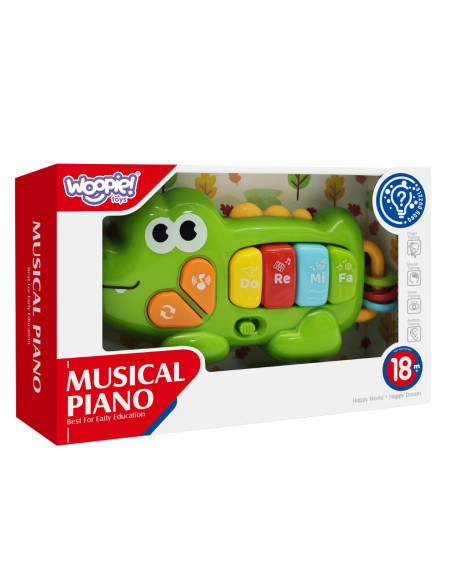 WOOPIE BABY interaktyvus pianinas, krokodilo vargonai, muzikiniai garsai, švieselės, 18 mėn.+