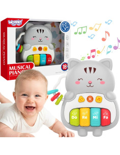 WOOPIE Interactive Piano Kitty Musical Organ Sounds Light 18m+